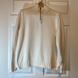 VTG 90's Polo by Ralph Lauren Cream Quarter Zip Up Sweater